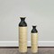 Elegant Black or White Cylinder Shaped Tall Spun Bamboo Floor Vases, Embellished with a Glossy Lacquer, and Enhanced with Natural Bamboo Finish - Stylish Home Decor, Heights of 31 and 23.5 Inches